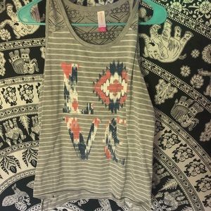“Love” Striped tank top
